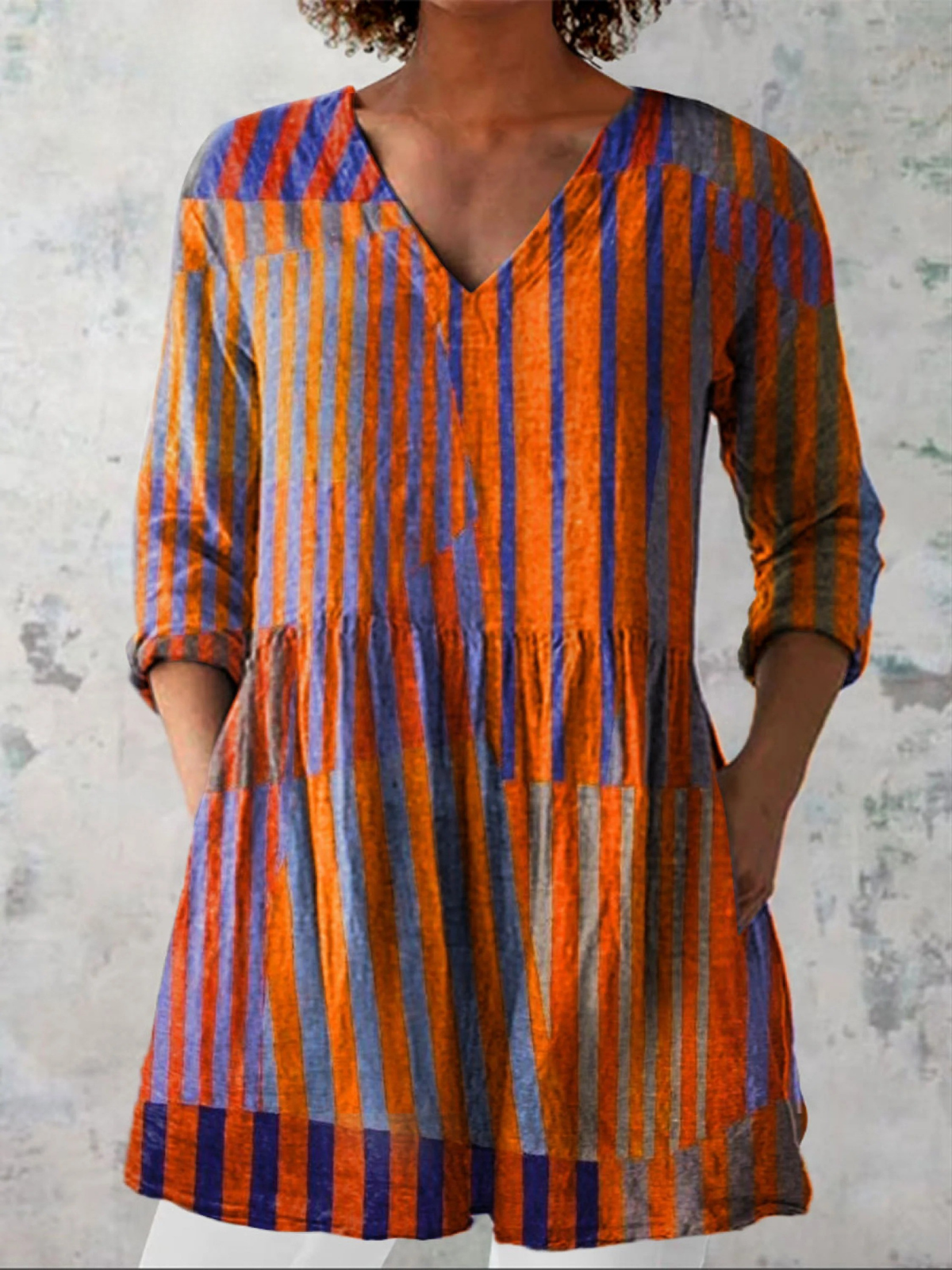Nadia | Longue Blouse avec Décolleté en V