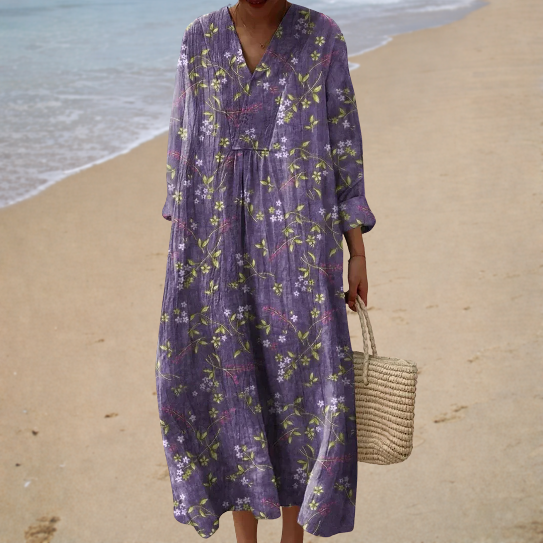 魅力的なプリント夏ドレス