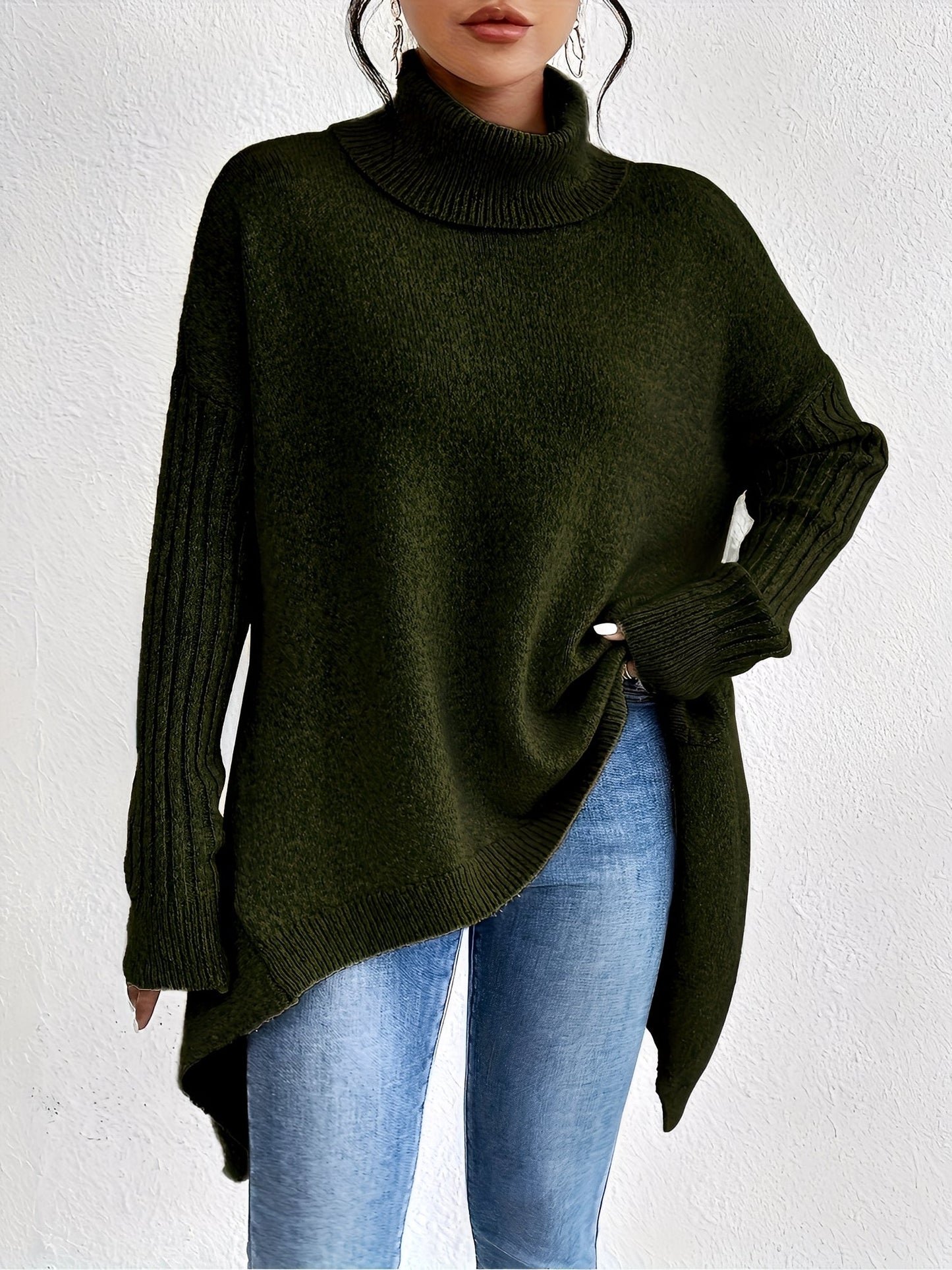 Elowen | Oversized Knit Turtleneck Sweater