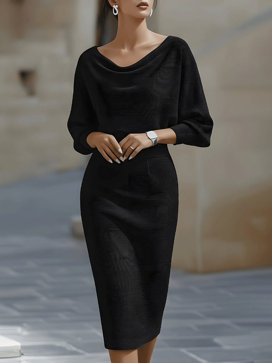 Winnie™ | Robe minimaliste manches drapées