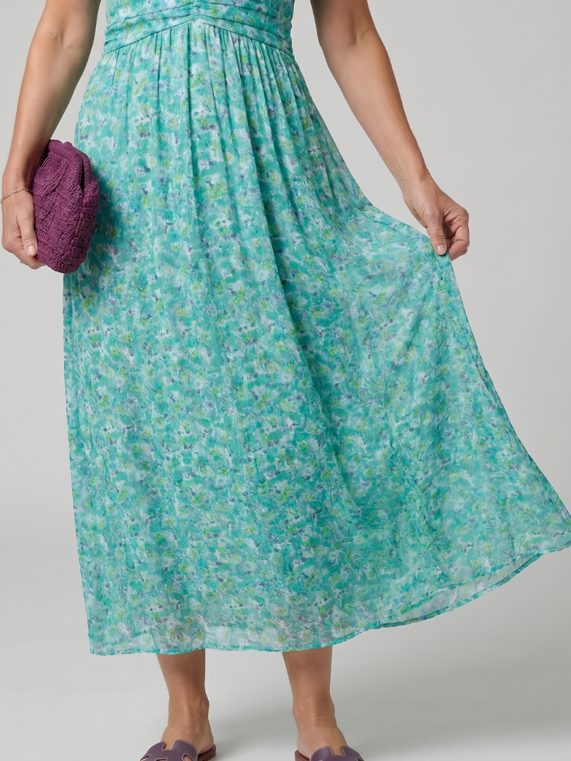 Juna | Ditsy Floral Short Sleeve Midi Dress