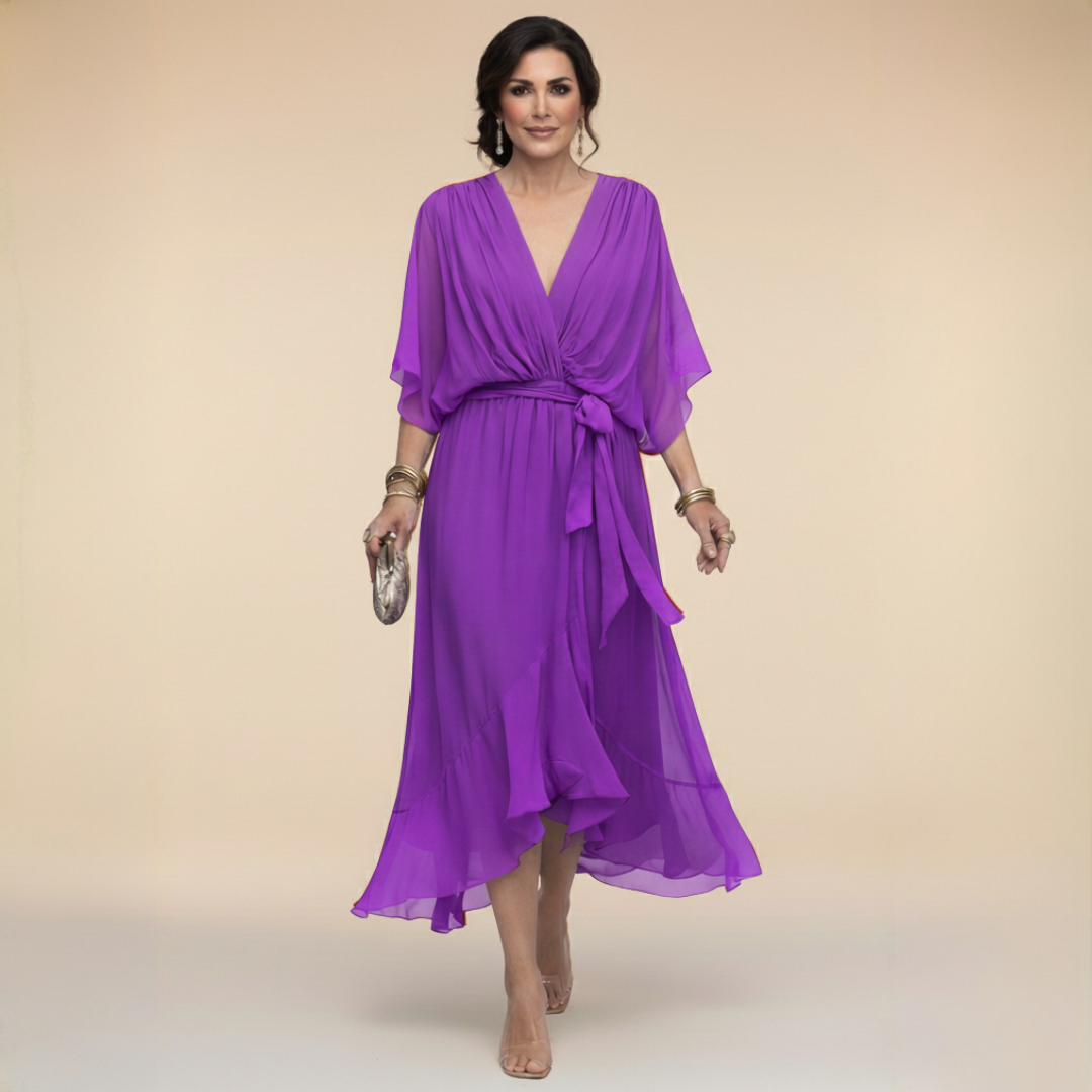 Sarah™ | Robe Midi Style Cache-Cœur Élégante