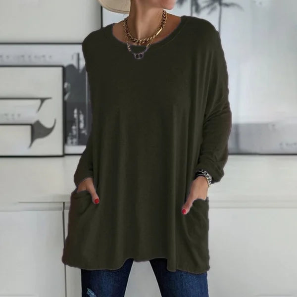 Evanya™ | Relaxed Long Sleeve Top