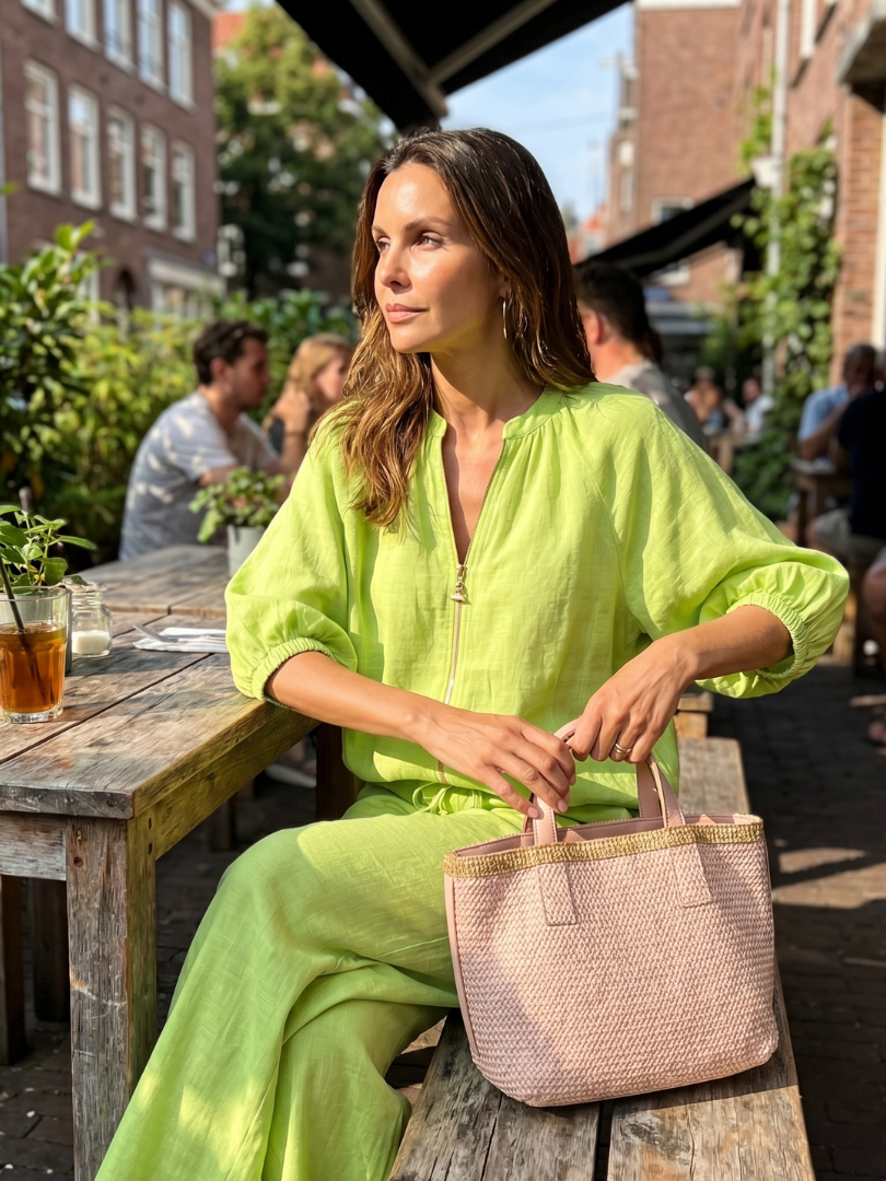 Natalia | Haut Blouson à Zip et Pantalon Large