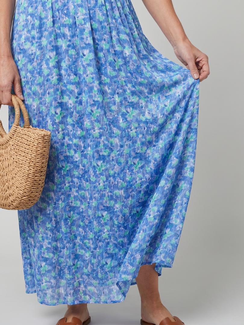 Juna | Ditsy Floral Short Sleeve Midi Dress