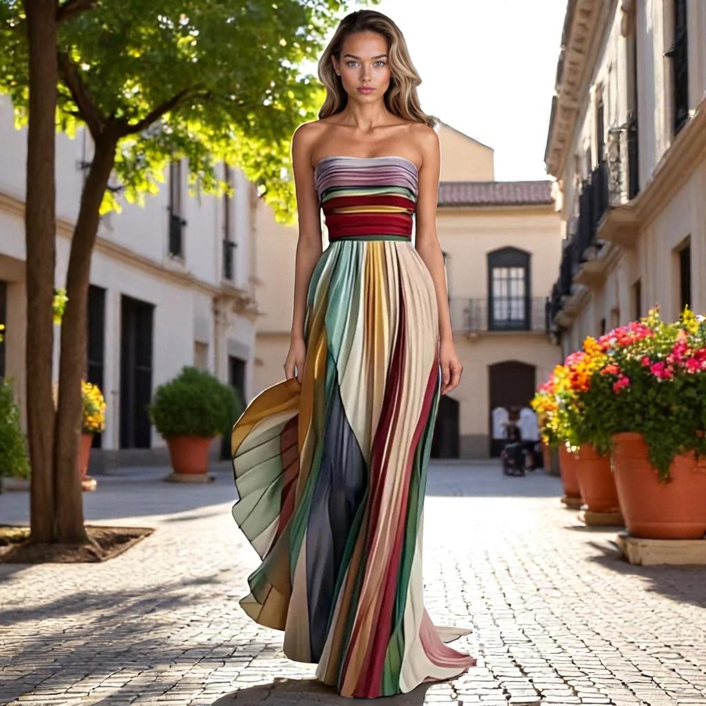 Anwen | Sleeveless Dress with Colorful Style