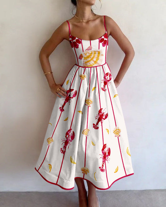 Brielle | Robe Midi Charme Côtier