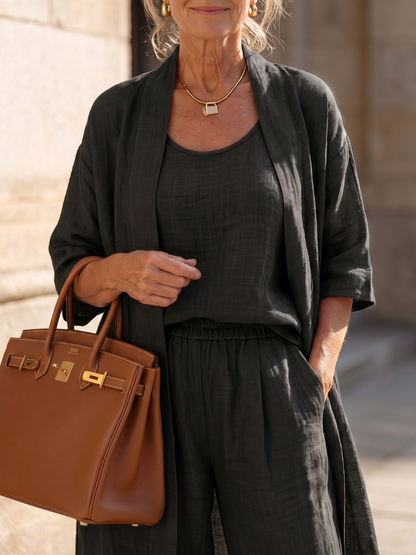 Yael | Ensemble de Haut et Pantalon Décontracté en Trois Pièces