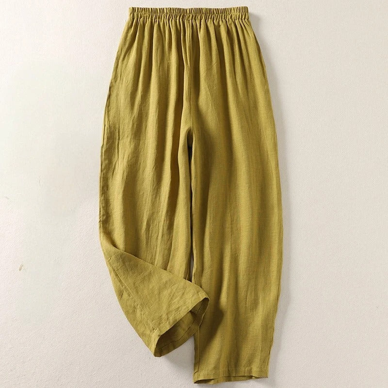 Amalia™ — Pantalon fluide en coton et lin