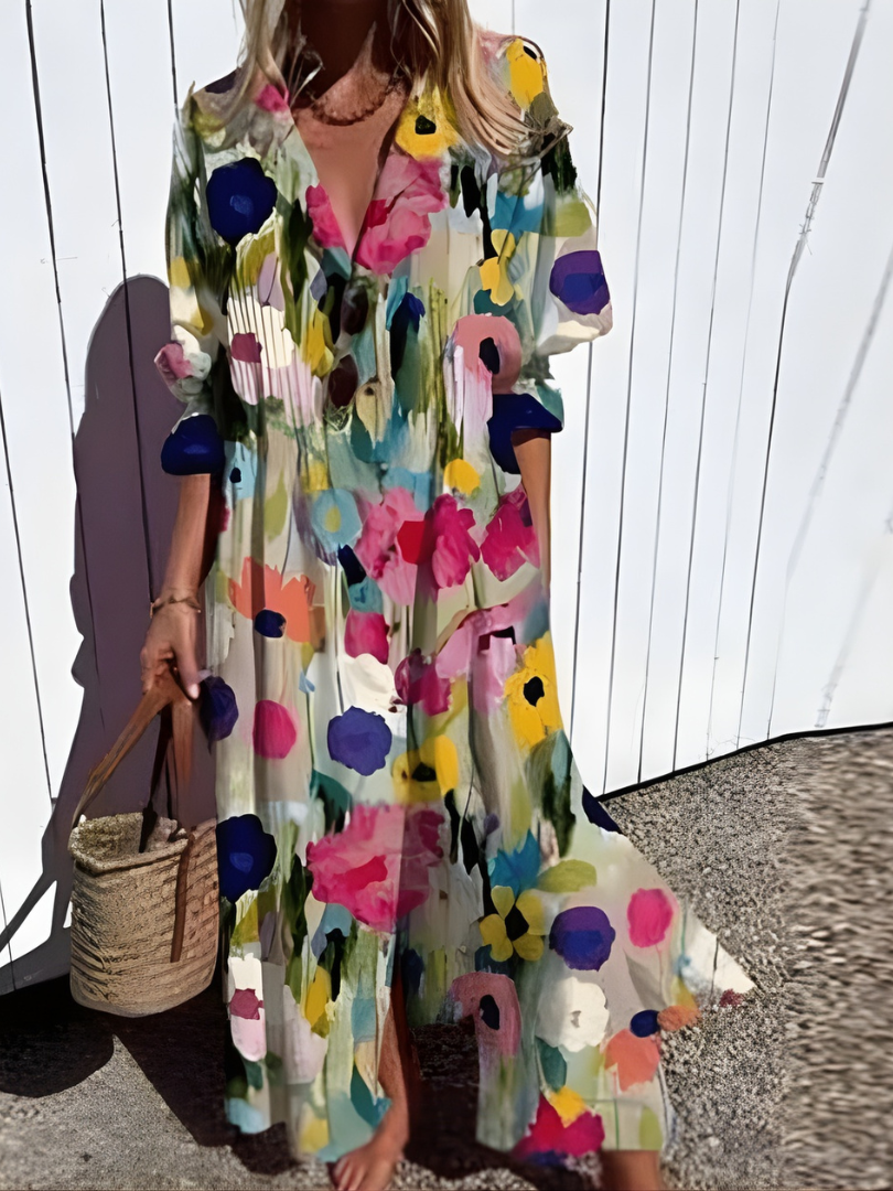 Susan™ | Artistic Pattern Casual Maxi Dress