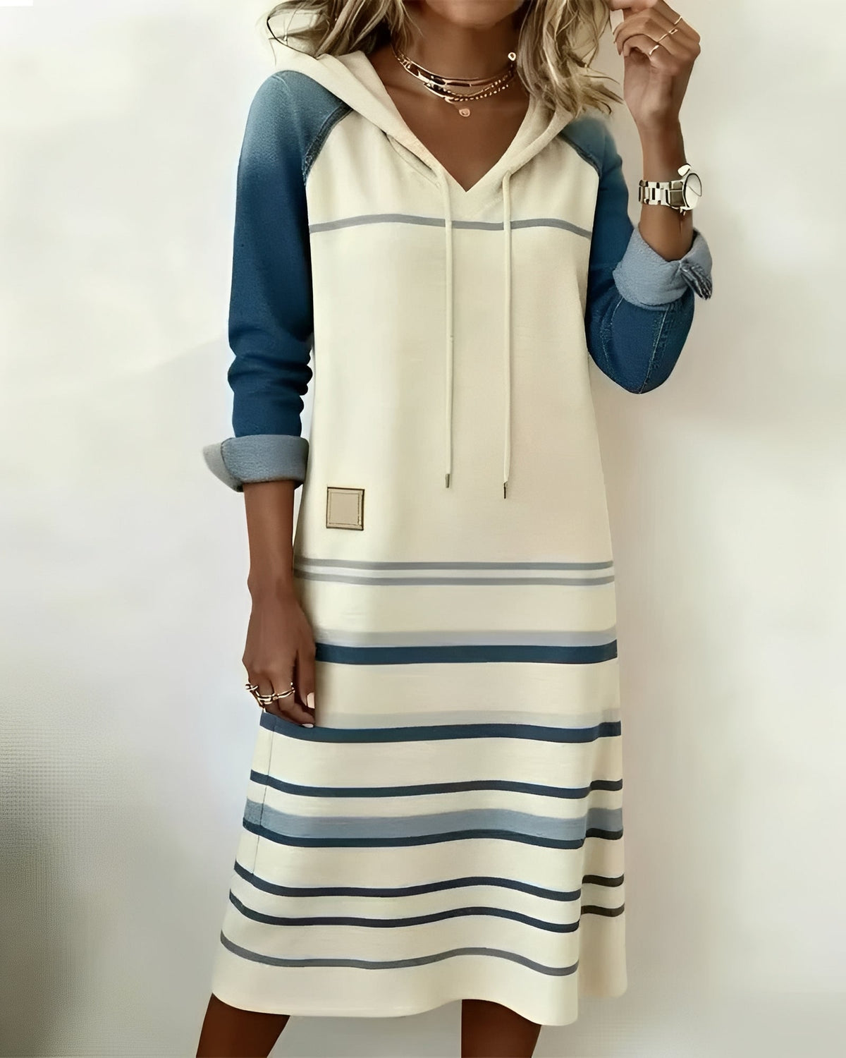 Ariana | Striped Hooded Dress