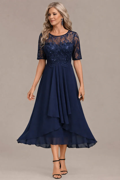 Avenira™ | Elegant Half Sleeve Formal Dress