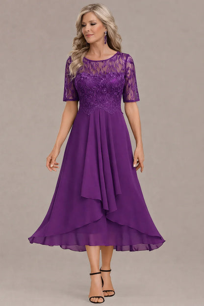 Avenira™ | Elegant Half Sleeve Formal Dress
