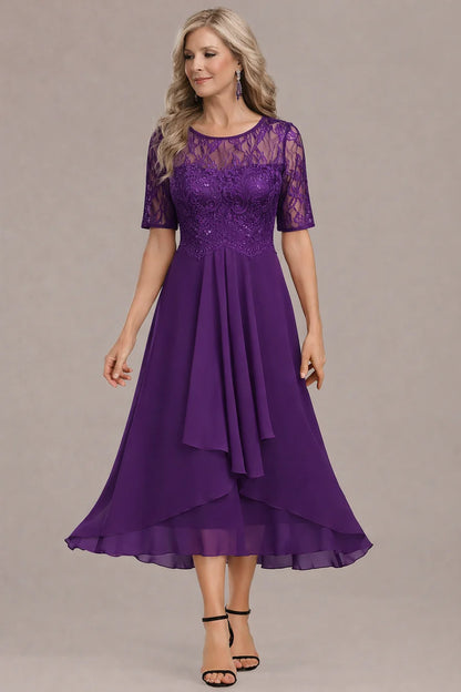 Avenira™ | Elegant Half Sleeve Formal Dress