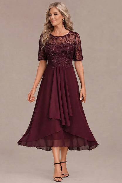 Avenira™ | Elegant Half Sleeve Formal Dress