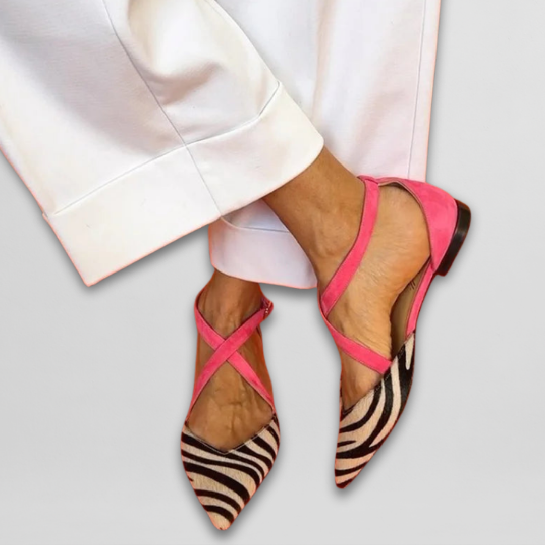 Emberly™ | Elegant Cross Strap Flats