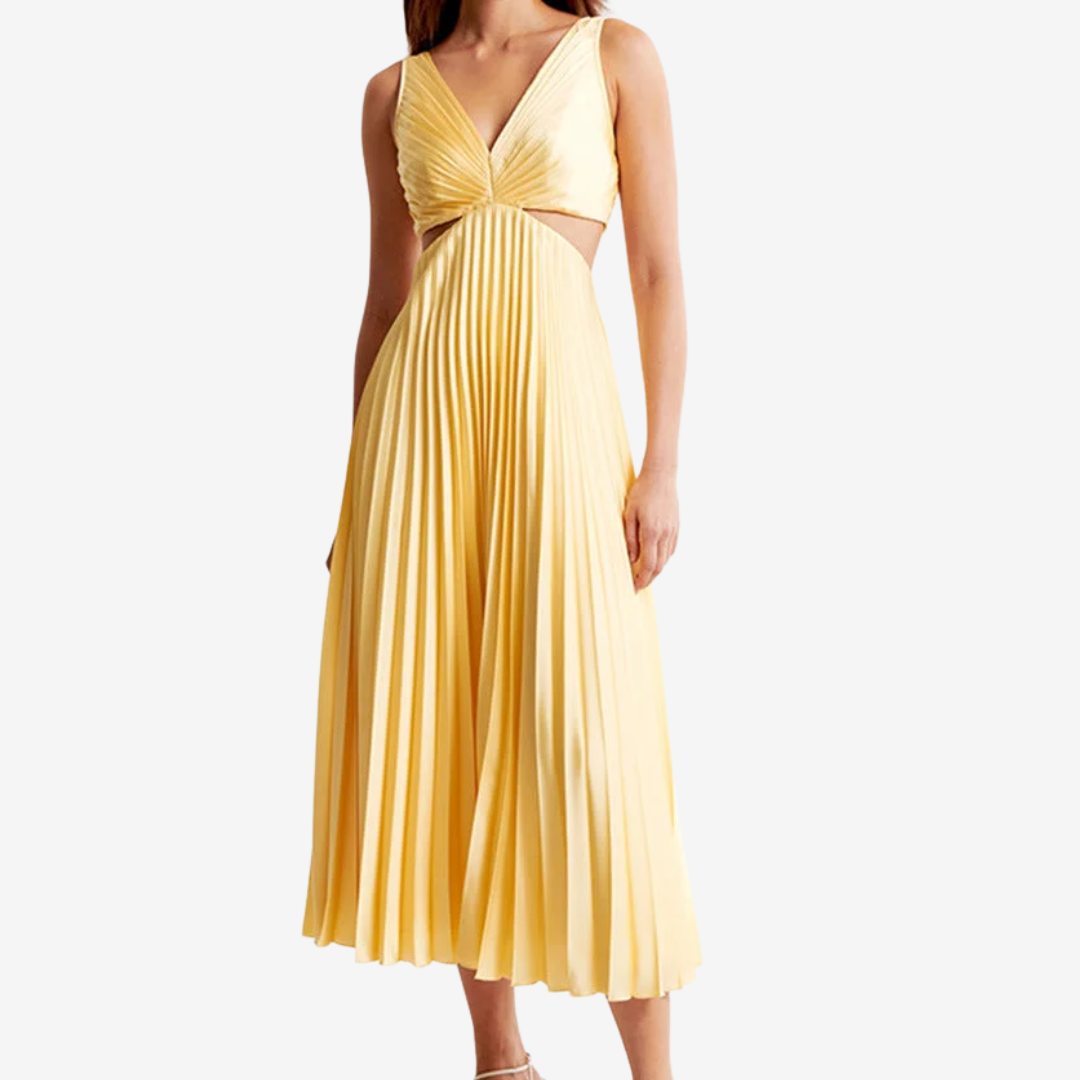 Vivienne™ Robe de soirée midi plissée avec dos nu