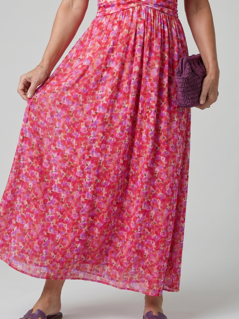 Juna | Ditsy Floral Short Sleeve Midi Dress