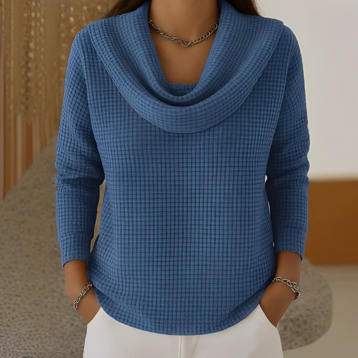 Dahlia | Textured Sweater with Collar