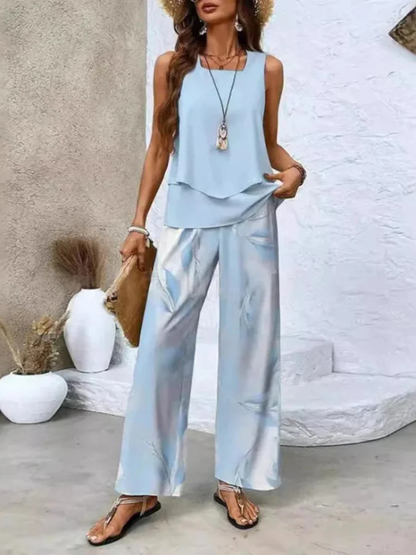 Ovelynra™ | Ensemble débardeur sans manches et pantalon à jambes larges