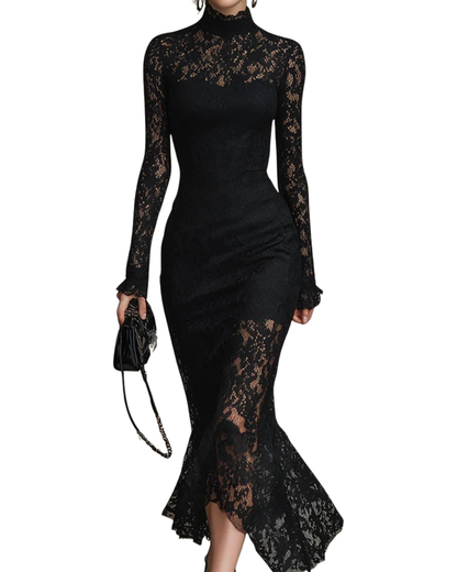 Julia | Robe Maxi en Dentelle Noire