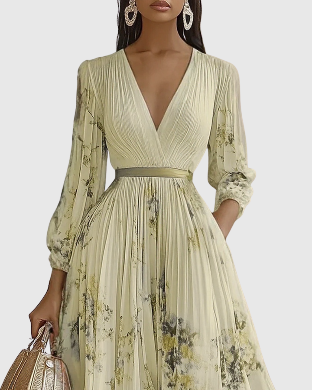 Rowella | Robe Maxi Plissée Élégante