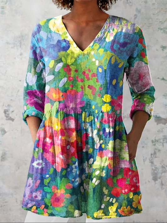 Maelle | Longue Blouse avec Col en V