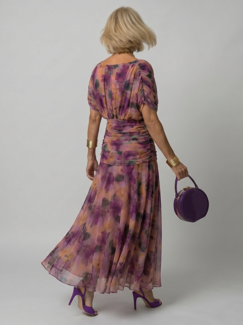 Calen | Robe Midi Décontractée à Épaules Dégagées