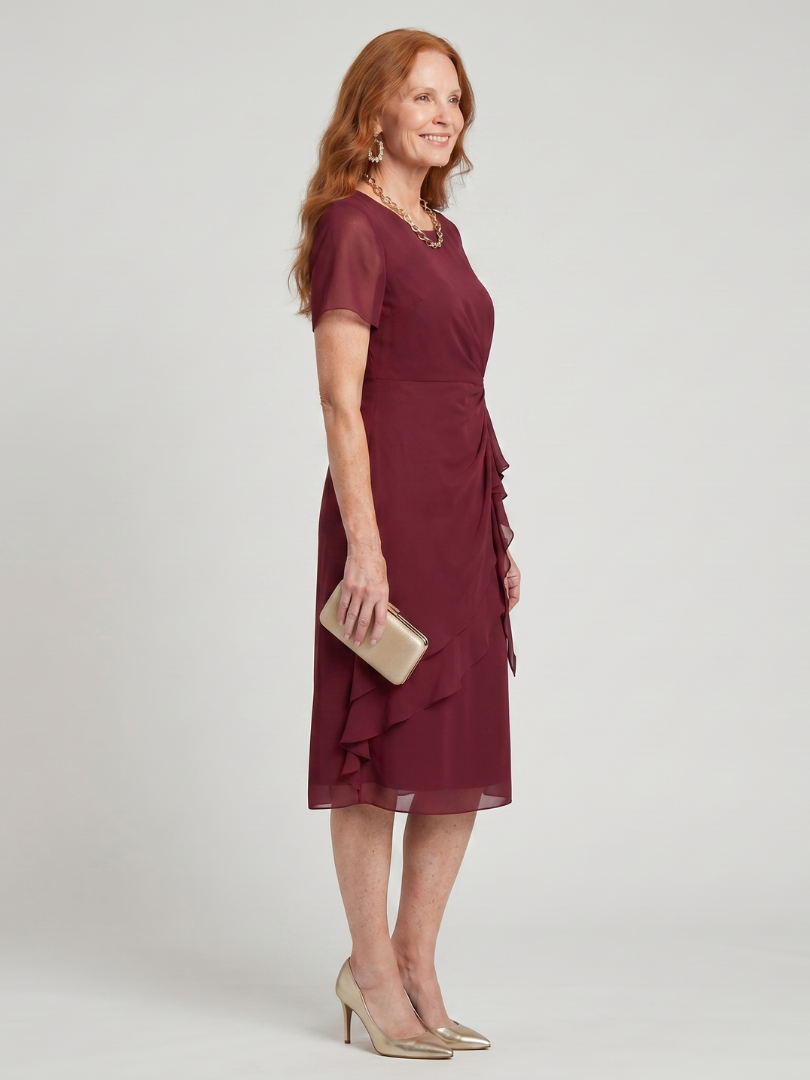 Eira | Twist Waist Layered Hem Midi Dress