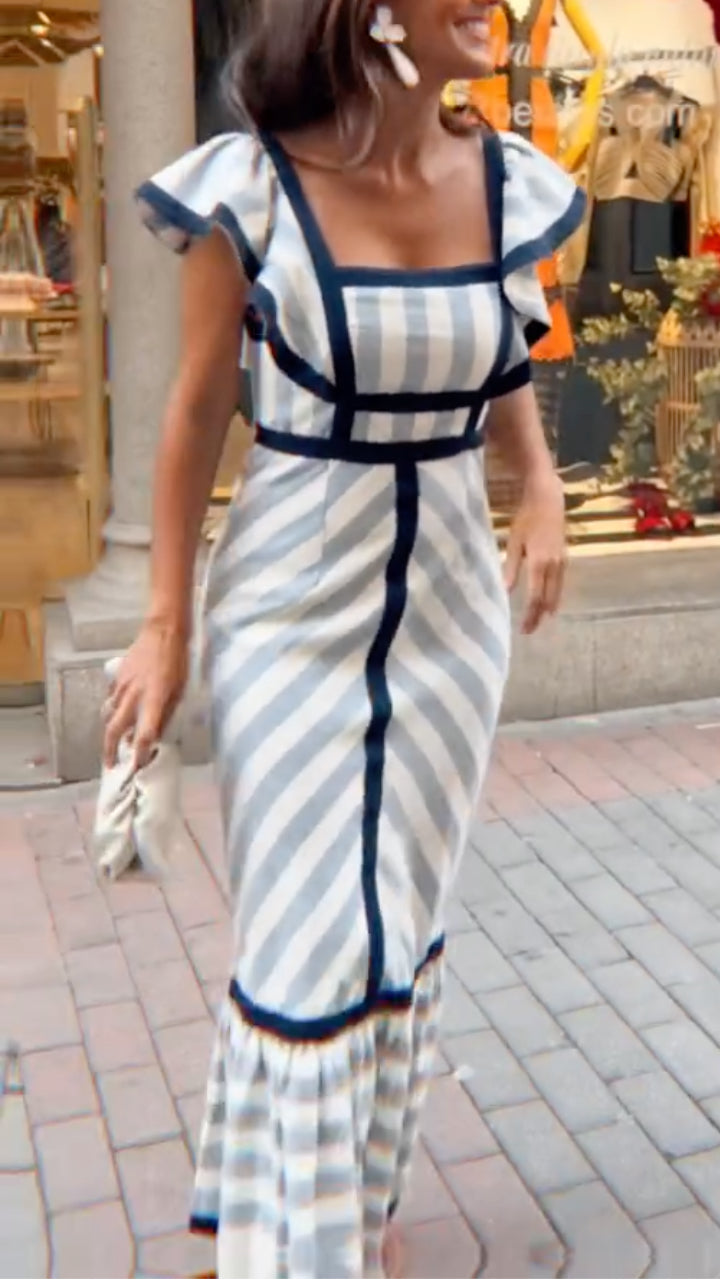 Dianne | Robe Maxi Rayée Rétro