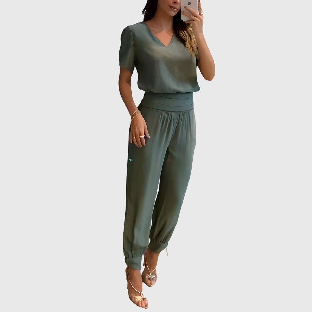 Jennifer™ | Ensemble de blouse et pantalon élégant