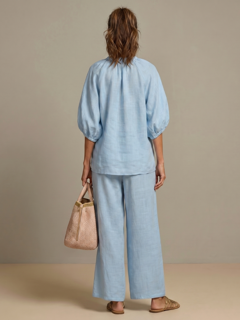 Natalia | Haut Blouson à Zip et Pantalon Large