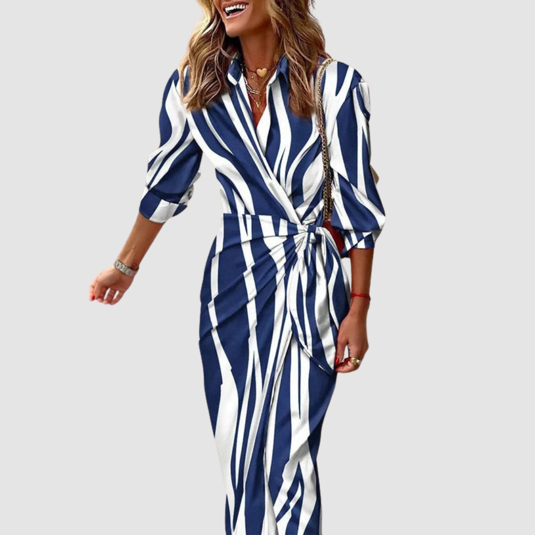 Robe Rayée Élégante Cecilia™