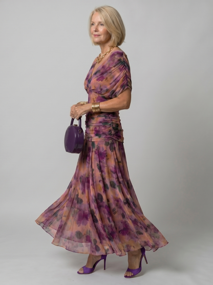 Calen | Robe Midi Décontractée à Épaules Dégagées