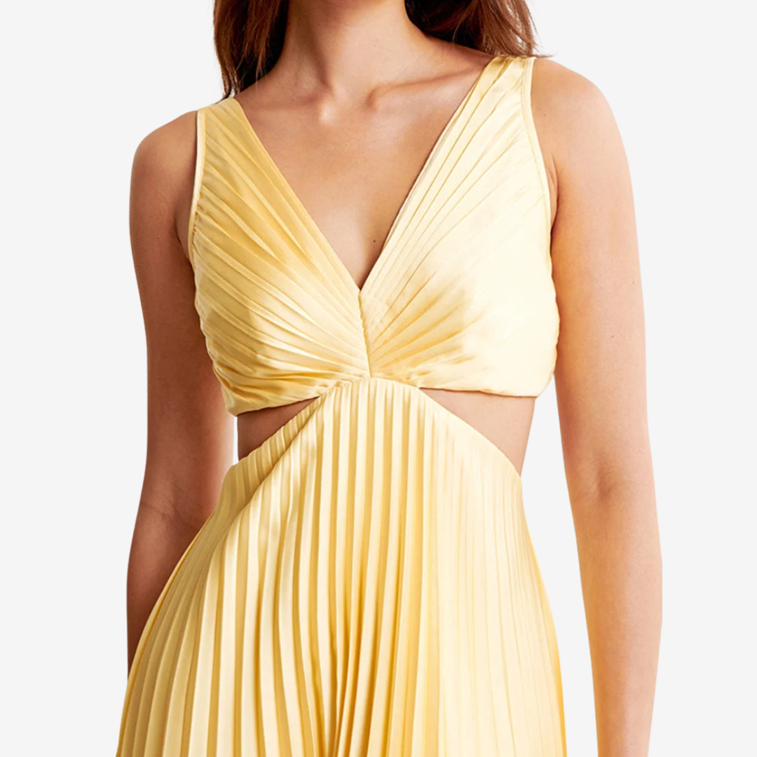 Vivienne™ Robe de soirée midi plissée avec dos nu