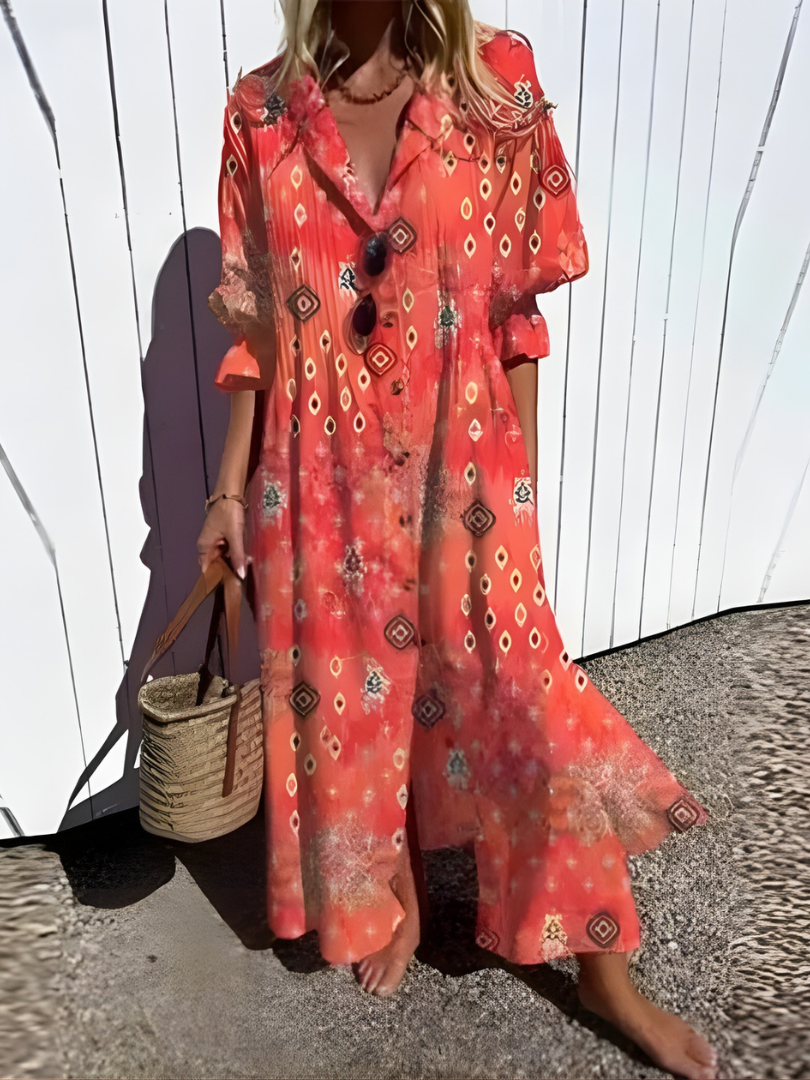 Faryvella™ | Artistic Pattern Casual Maxi Dress