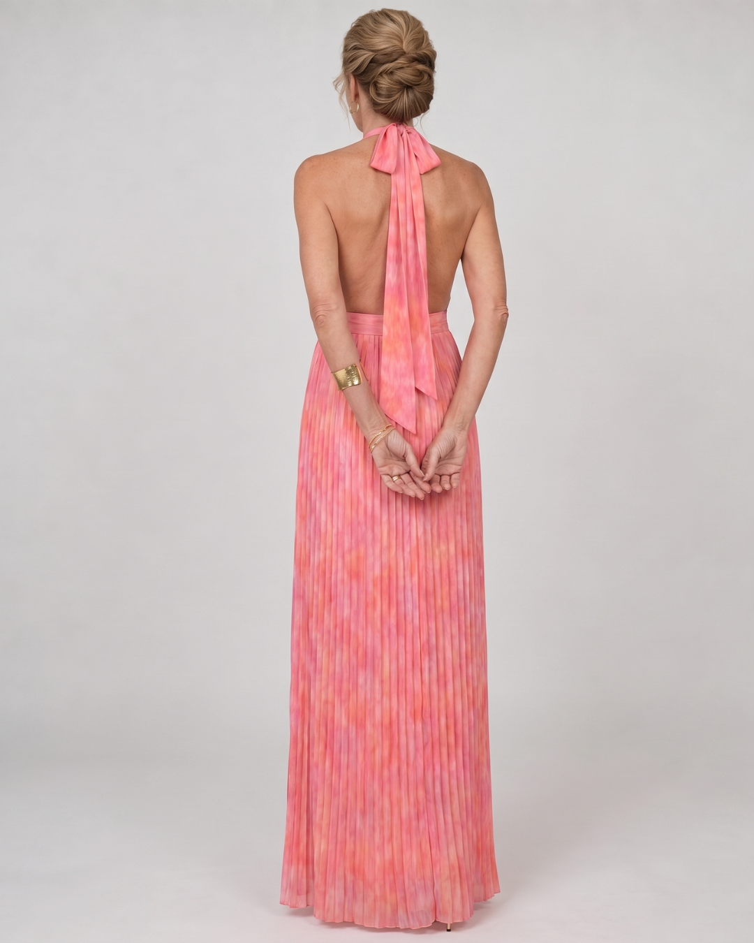 Serah | Robe Maxi Sans Manches à Col Halter Plissé