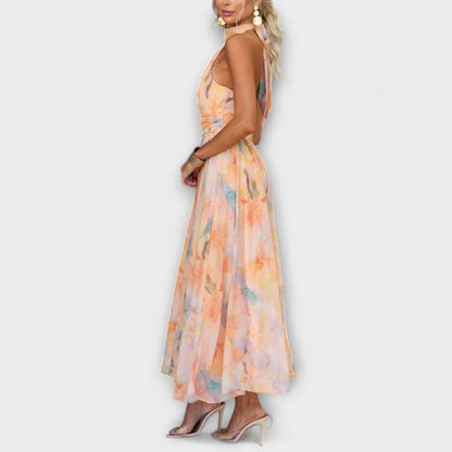 Adrielle™ | Elegant Halter Neck Maxi Dress
