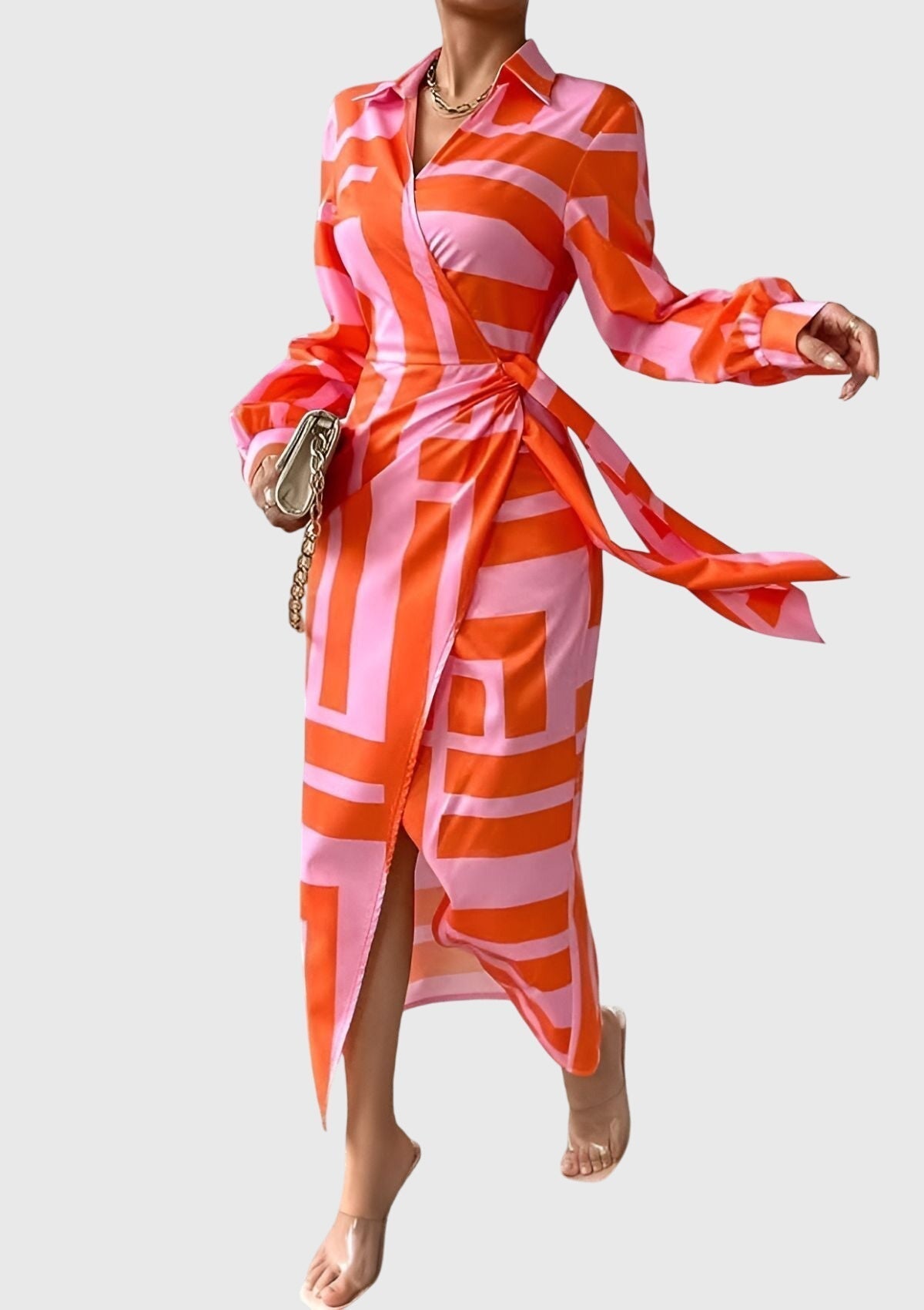 Everly | Robe Enveloppante Élégante Avec Imprimé