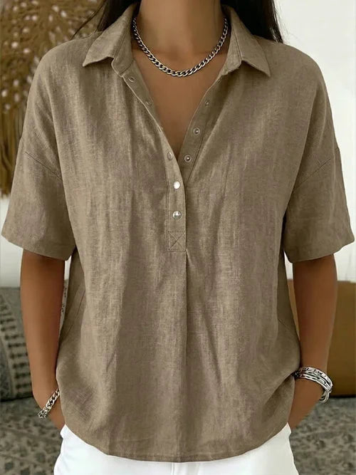 Noellea™ | Relaxed Collar Button Top