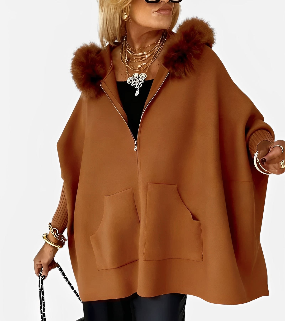 Diana | Casual Hooded Coat with Fur Collar