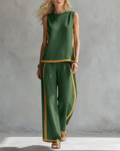 Ensemble de Deux Pièces Aurora en Lin Gris