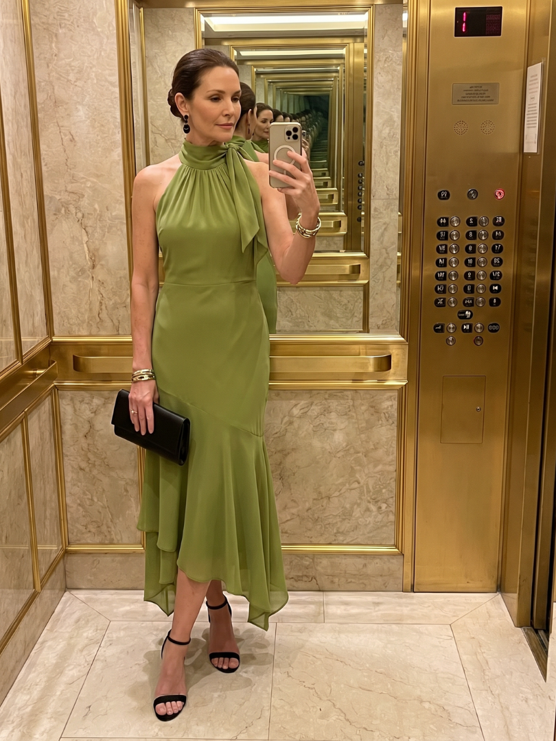 Winifred | Draped Halter Neck Midi Dress