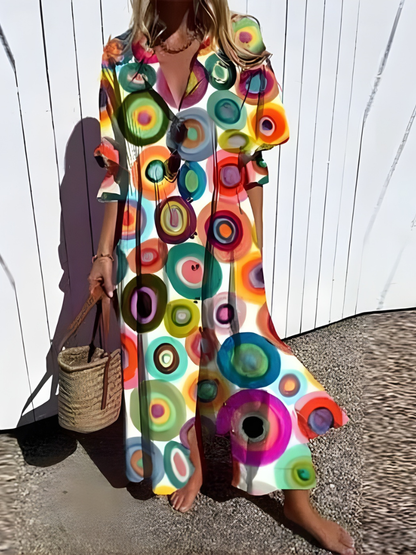Faryvella™ | Artistic Pattern Casual Maxi Dress