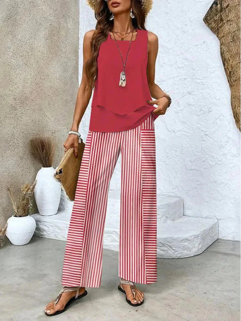 Ovelynra™ | Haut sans manches et pantalons à jambe large