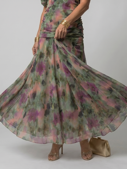 Calen | Robe Midi Décontractée à Épaules Dégagées