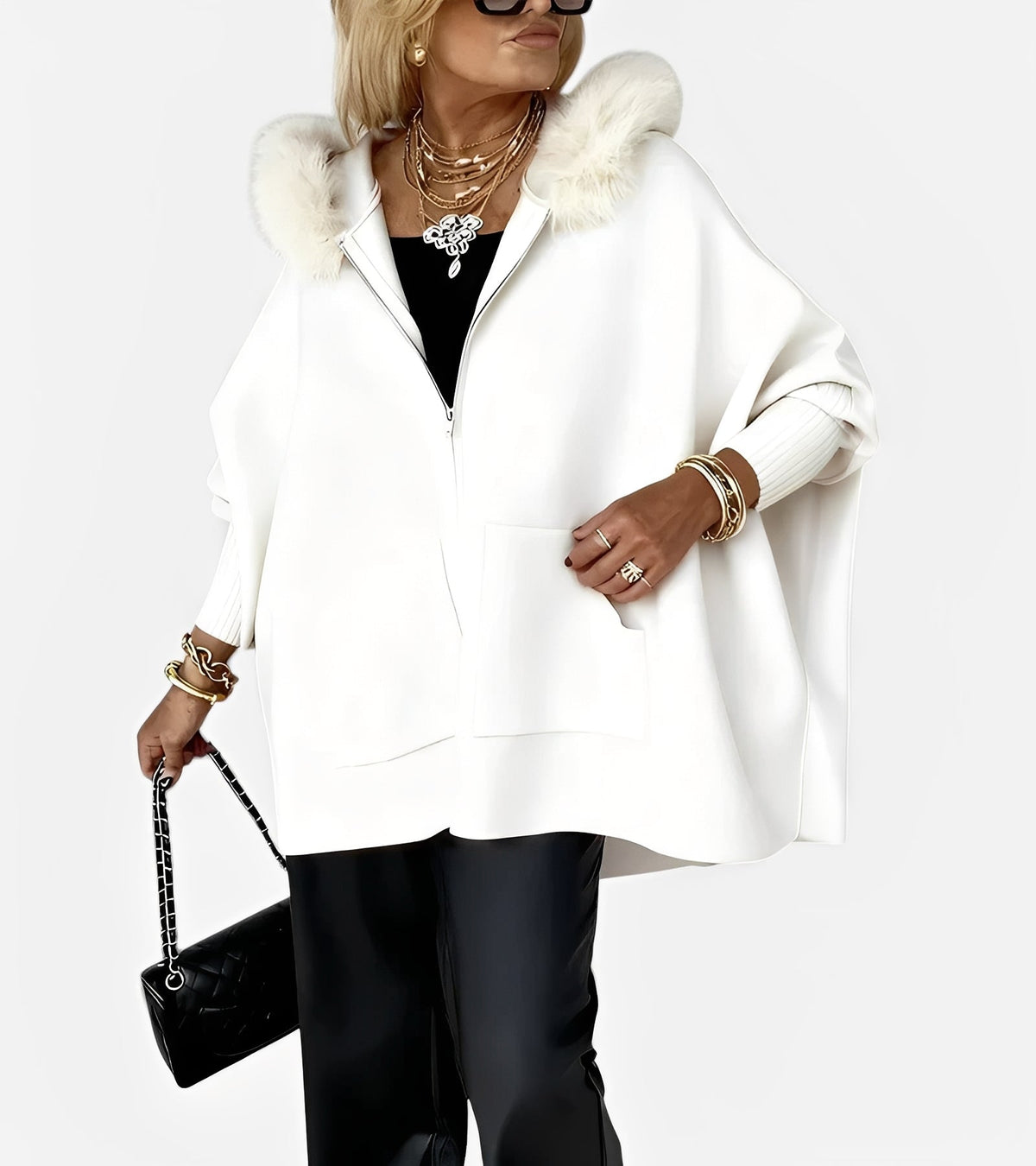 Diana | Casual Hooded Coat with Fur Collar