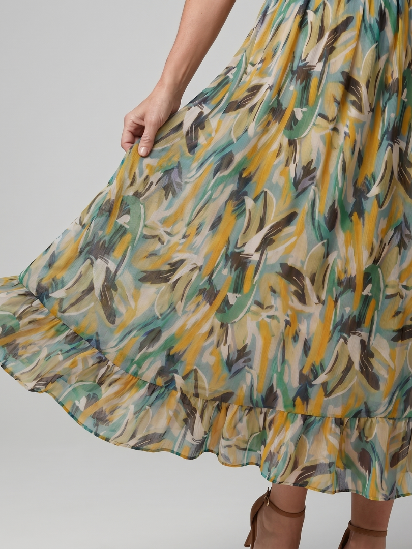 Quill | Abstract Print Spaghetti Strap Midi Dress