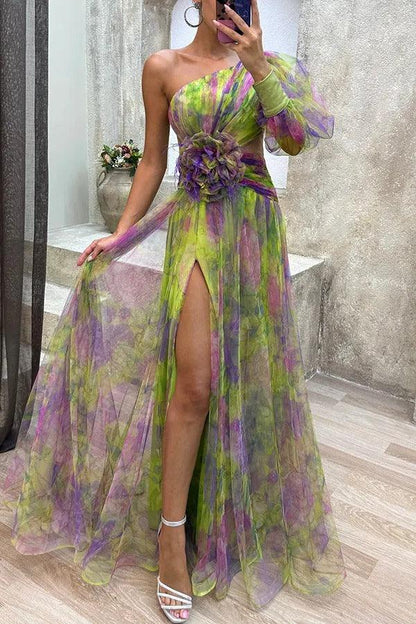 Grace | Robe Maxi Plissée Florale d'Évasion Estivale