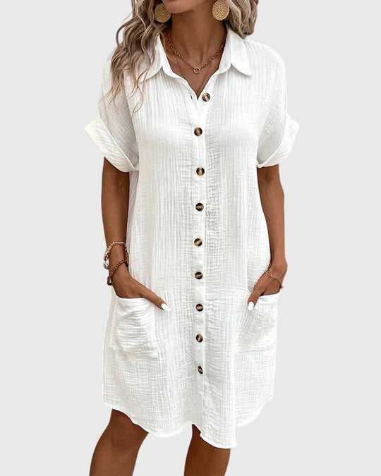 Velessa™ | Classic Relaxed Summer Shirt Dress